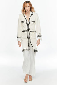 THE EXTREME COLLECTION CHAQUETA LARGA TWEED A CONTRASTE CHANTAL SALE PRICE
