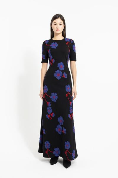 NADYA TOTO VIOLET LONG JACQUARD GOWN
