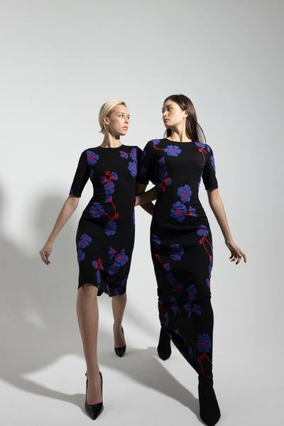 NADYA TOTO VIENNA SHORT FLORAL DRESS JACQUARD