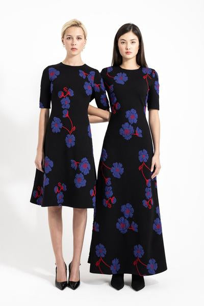 NADYA TOTO VIOLET LONG JACQUARD GOWN