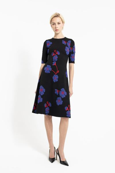 NADYA TOTO VIENNA SHORT FLORAL DRESS JACQUARD