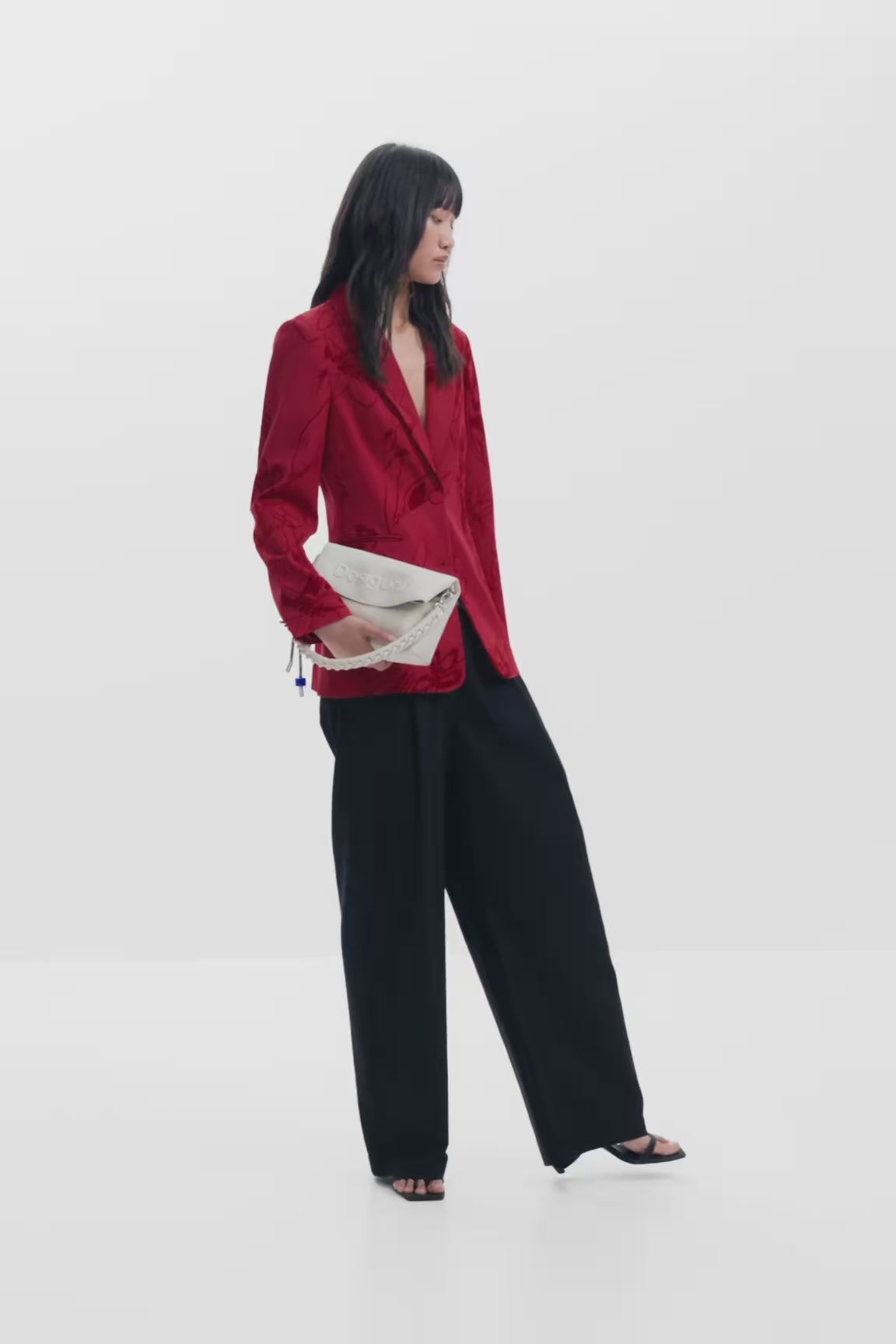 DESIGUAL BLAZER WITH VELVET DETAIL