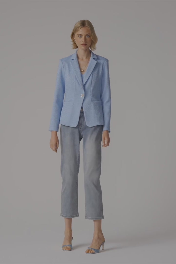 BOUCLE FITTED BLAZER WITH NOTCHED COLLAR 261101