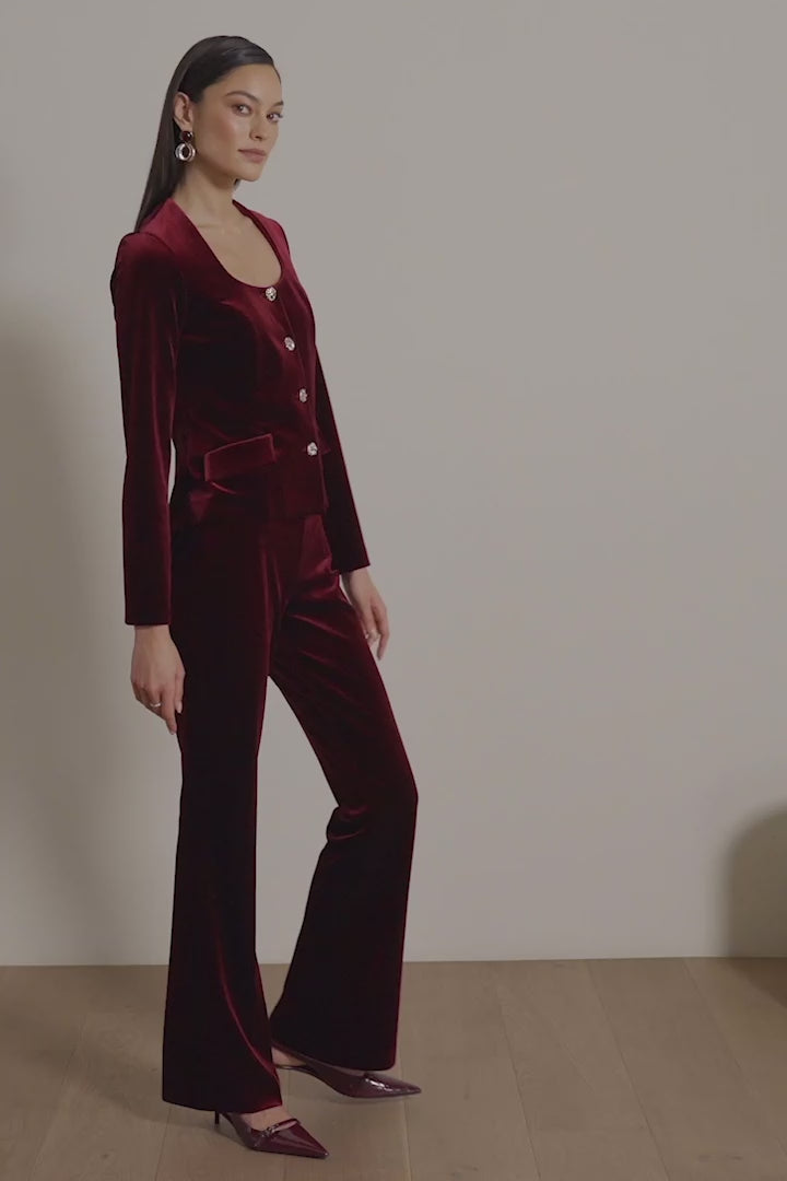 VELVET FLARED PULL-ON PANT  254195