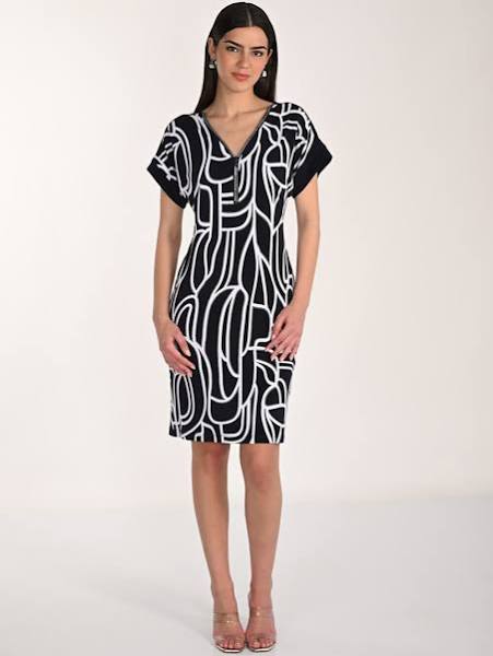 BLACK AND WHITE SHIFT DRESS 26616