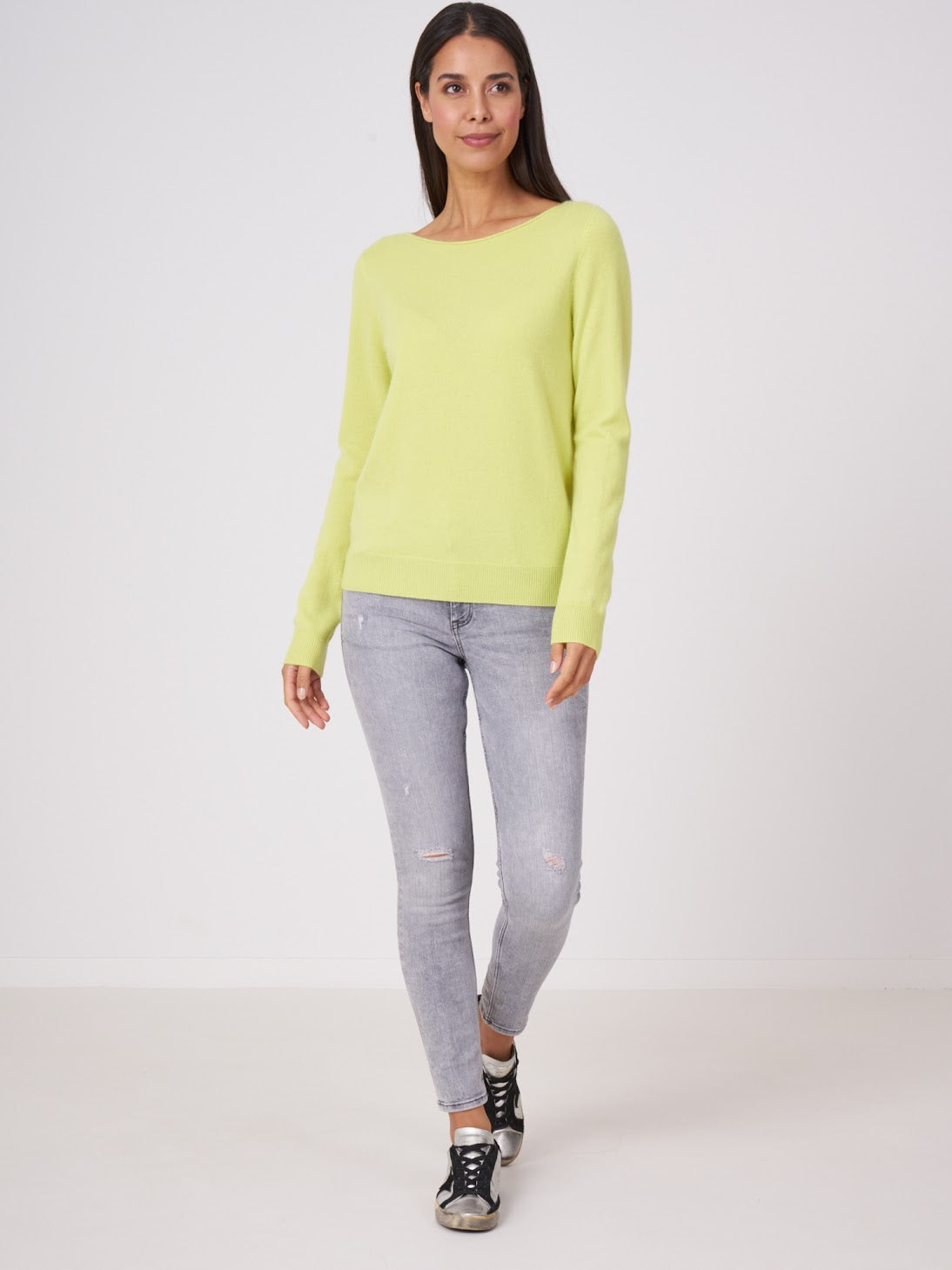 REPEAT CASHMERE LIME SWEATER