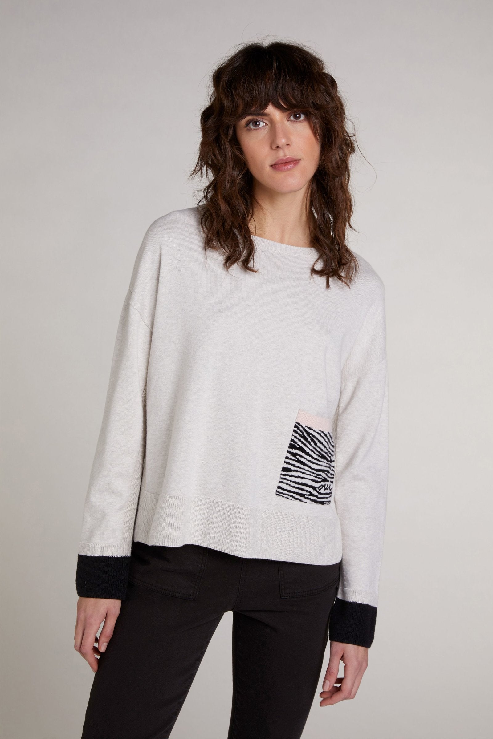 OUI SWEATER WITH ZEBRA POCKET