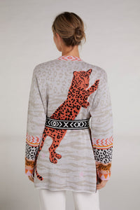 OUI KNITTED TIGER SWEATERCOAT