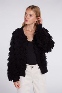 OUI COLLECTION ICONIC CARDIGAN WITH FRINGE