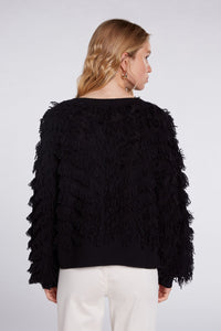 OUI COLLECTION ICONIC CARDIGAN WITH FRINGE