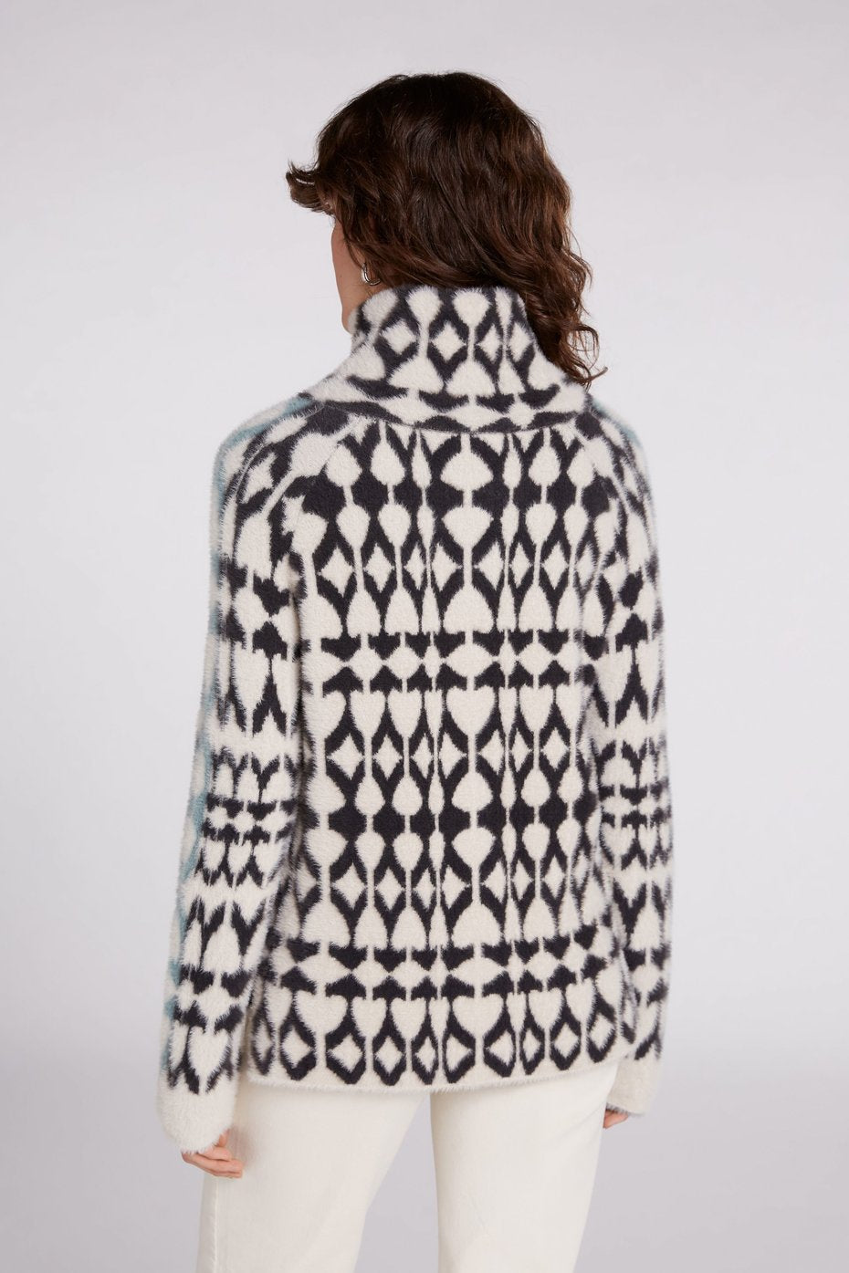 OUI GRAPHIC PATTERN SWEATER