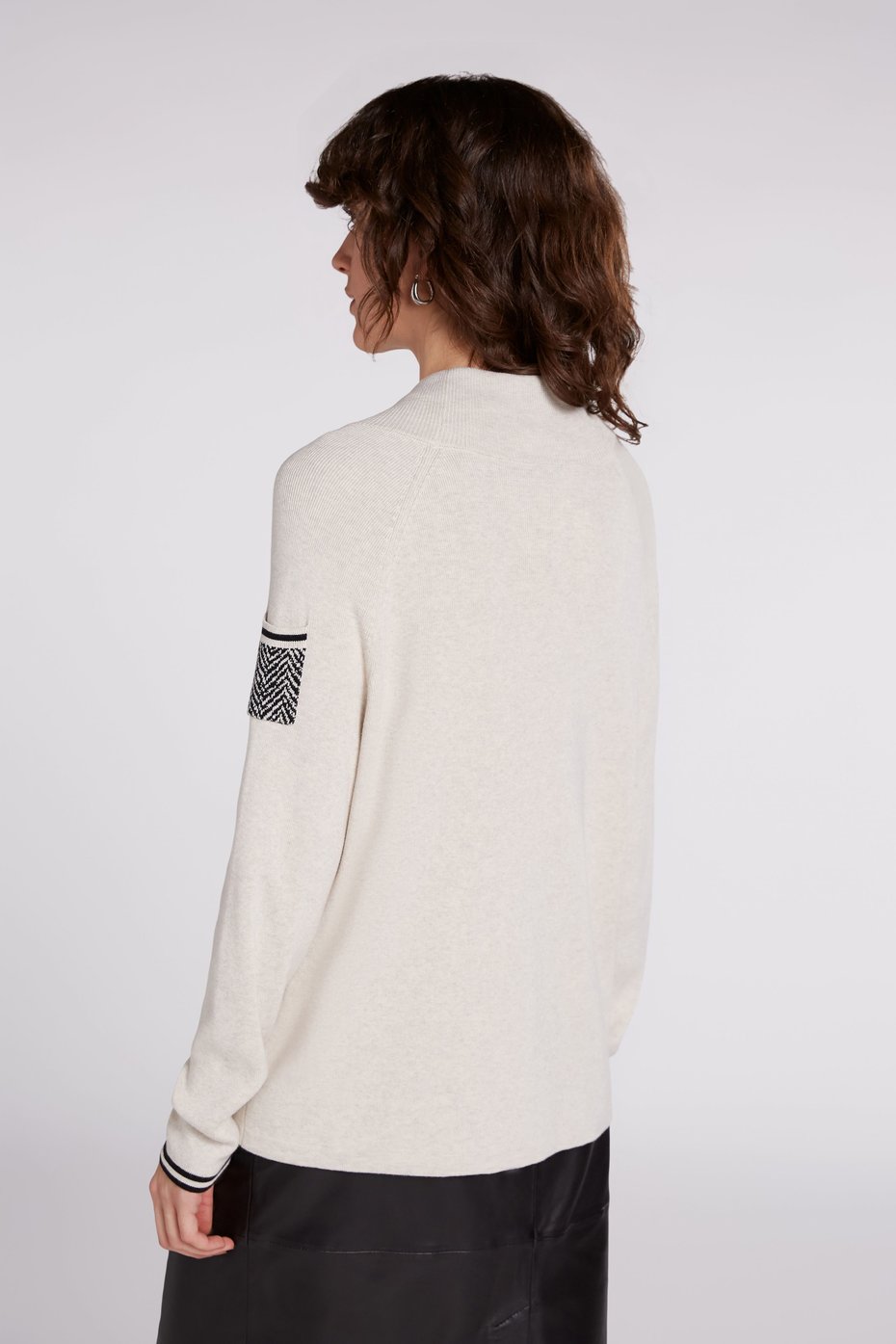 OUI SWEATER WITH STAND UP COLLAR
