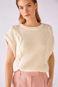 OUI CABLE KNIT SWEATER VEST