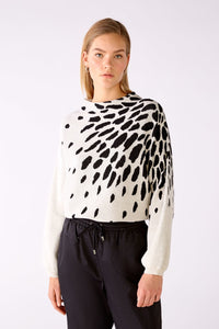 OUI SWEATER WITH TRENDY PRINT