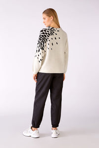 OUI SWEATER WITH TRENDY PRINT