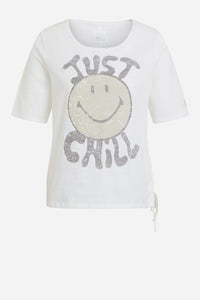 OUI SMILEY FACE PRINT TEE