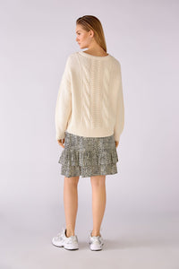 OUI CROTCHET CABLE KNIT SWEATER