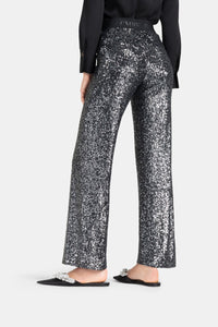 CAMBIO ALICE SHINY BLACK SEQUIN PANT