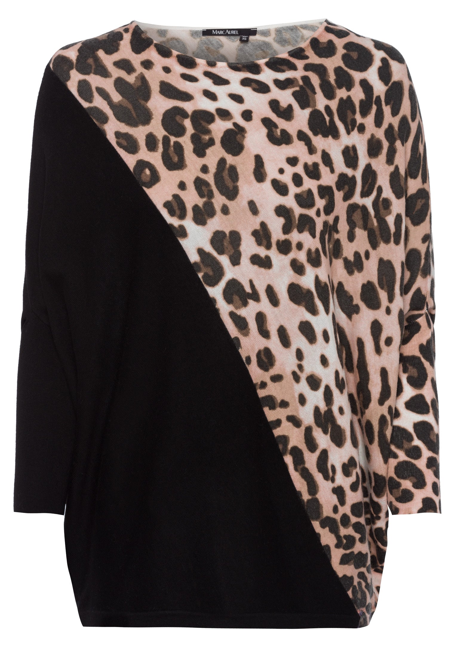 MARC AUREL PONCHO JUMPER WITH LEO PRINT