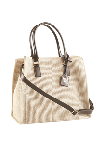 RIANI SHOPPER WITH GENUINE LEATHER DETAILS