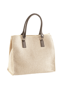 RIANI SHOPPER WITH GENUINE LEATHER DETAILS