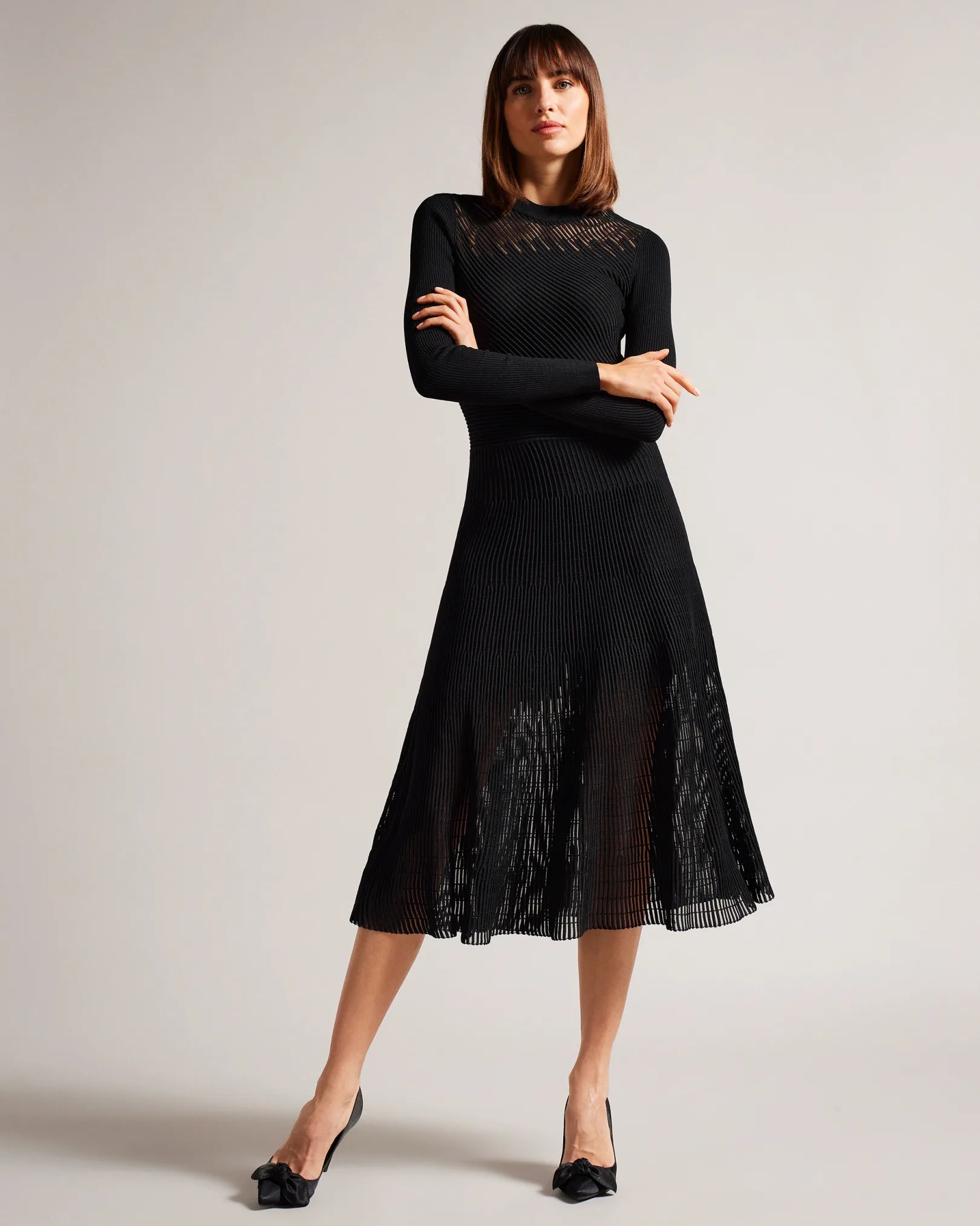 TED BAKER LATINIA TEXTURED A LINE MIDI DRESS Elaine Dickinson TED BAKER LATINIA TEXTURED A LINE MIDI DRESS Elaine Dickinson