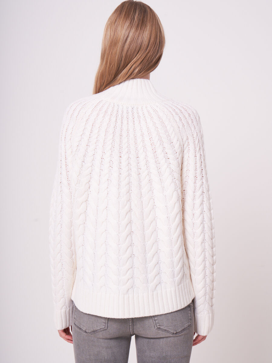 REPEAT CHUNKY CABLE KNIT MERINO WOOL SWEATER