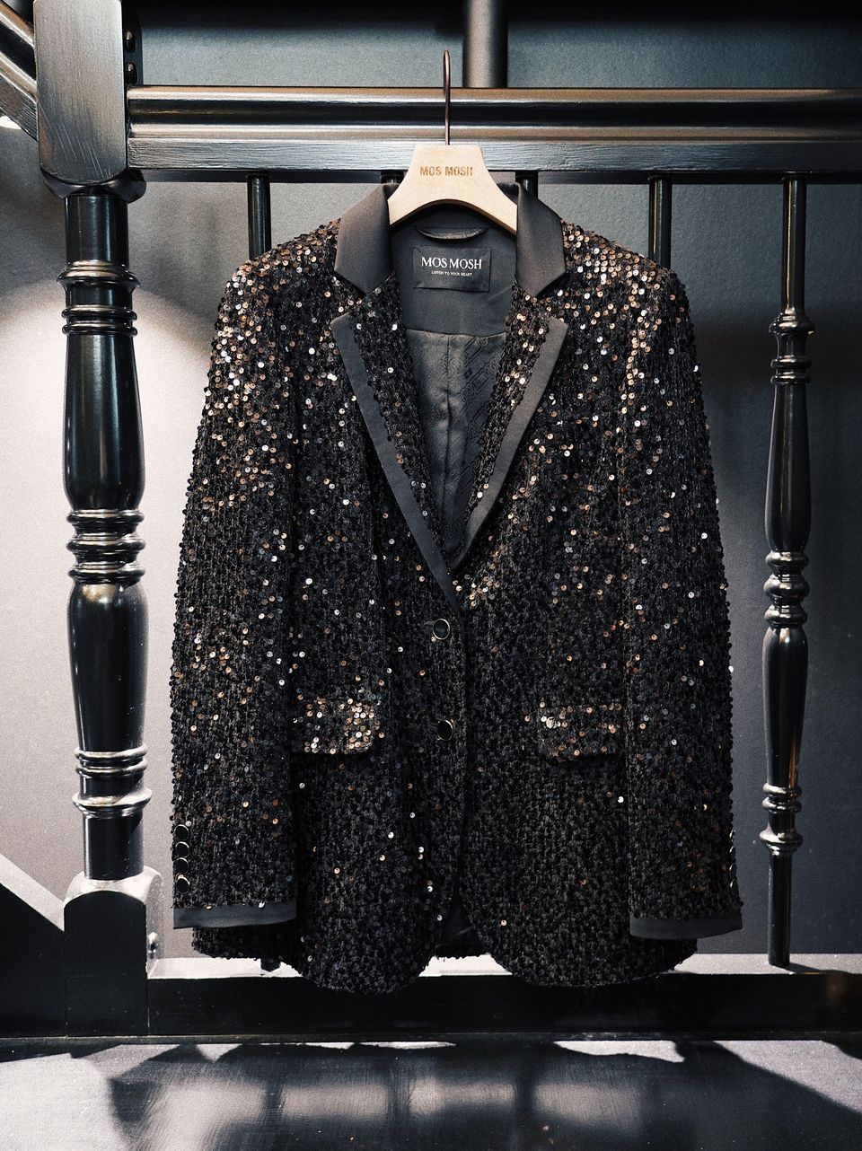 CARA LALA BLACK SEQUIN JACKET