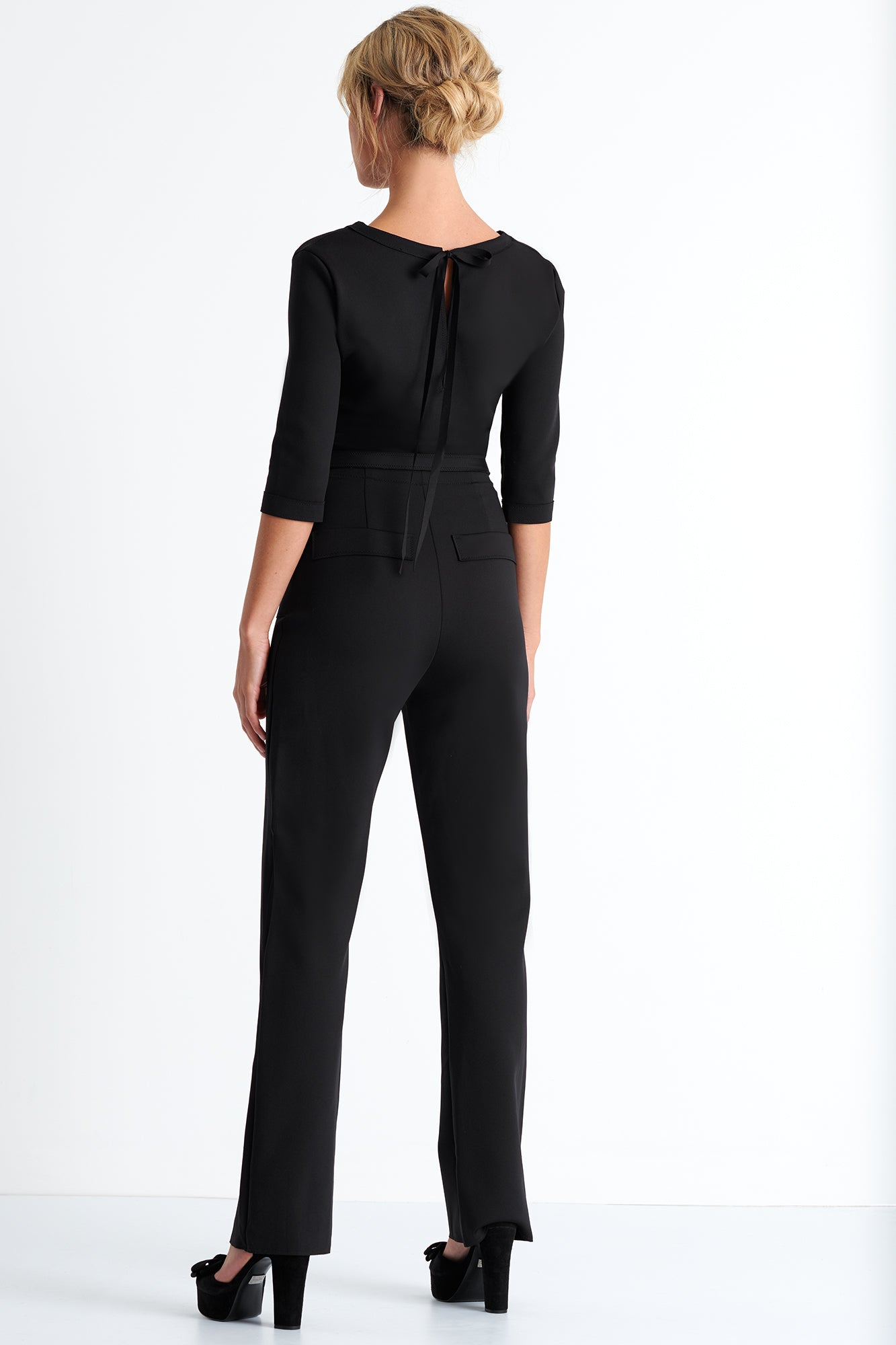 MESH AND JERSEY 3D JUMPSUIT