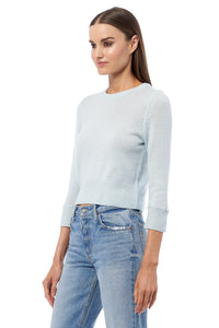 360 CASHMERE DENISE CROPPED LIGHTWEIGHT CASHMERE PULLOVER