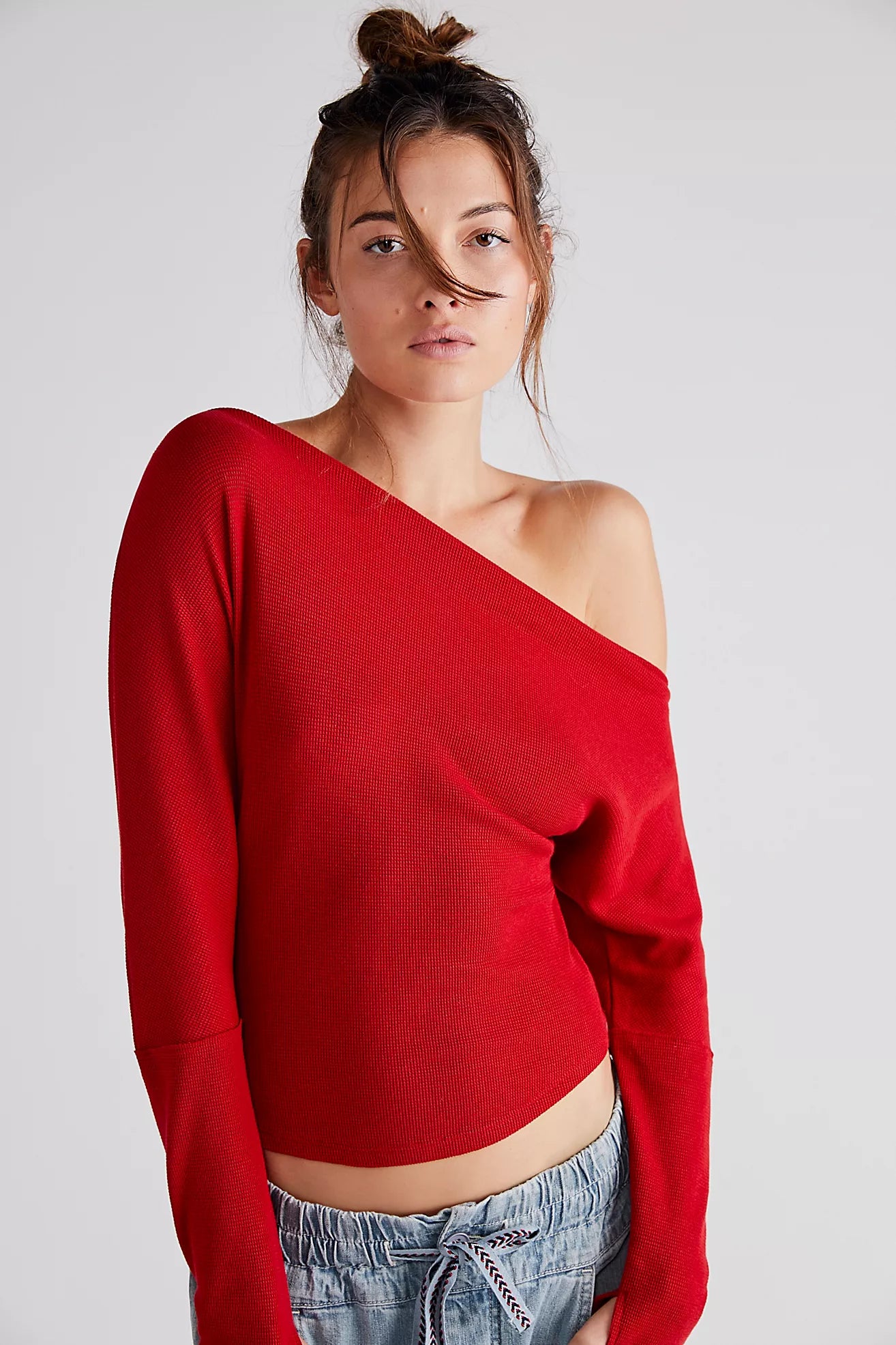 FREE PEOPLE FUJI THERMAL TOP IN FIERY RED – Elaine Dickinson