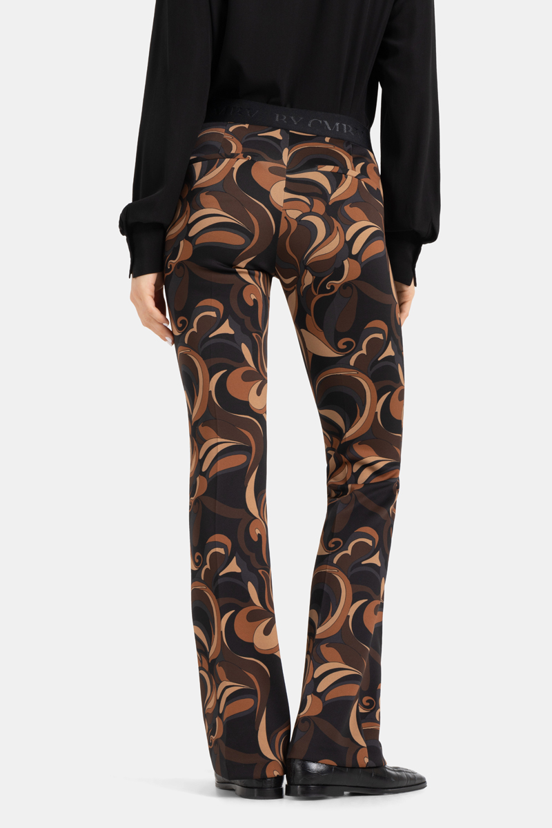 CAMBIO FLOWER BROWN/PINK BOHEMIAN PANT