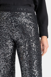 CAMBIO ALICE SHINY BLACK SEQUIN PANT