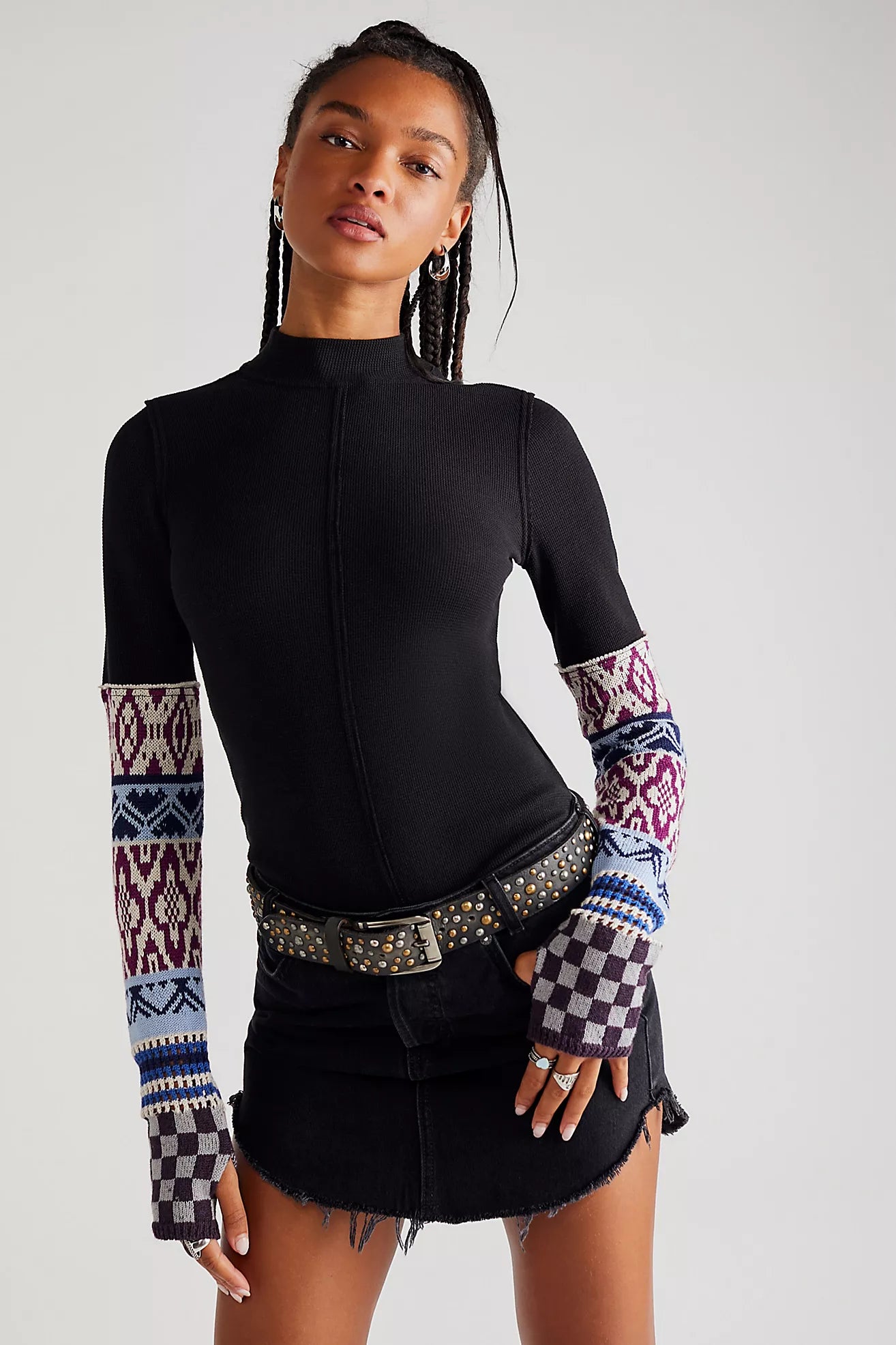FREE PEOPLE GORGEOUS THERMAL CUFF SWEATER