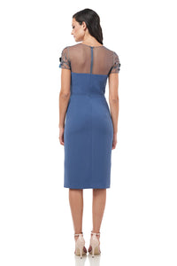 JS COLLECTION CREPE DRESS WITH BEAD BODICE