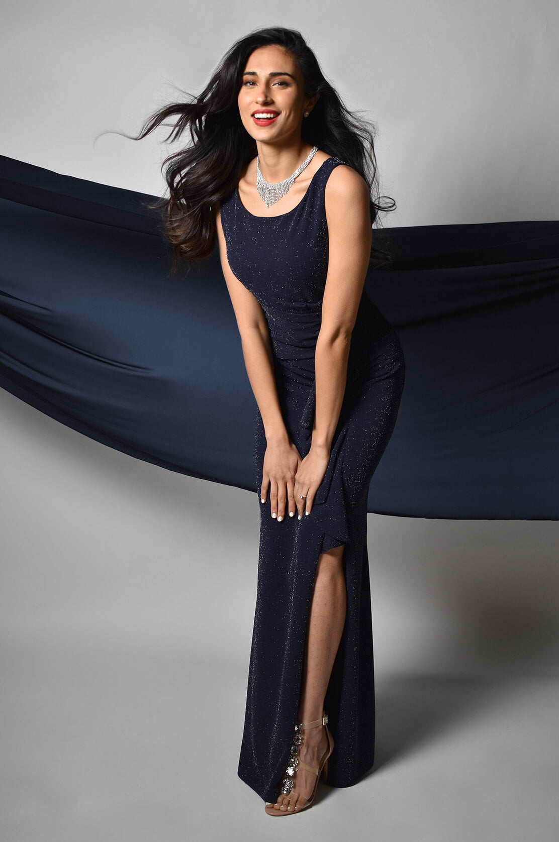 MIDNIGHT BLUE KNIT GOWN 219253