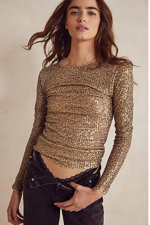 FREE PEOPLE GOLD RUSH LONG SLEEVE Elaine Dickinson FREE PEOPLE GOLD RUSH LONG SLEEVE Elaine Dickinson