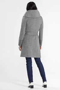 SENTALER MID LENGTH HOODED WRAP COAT