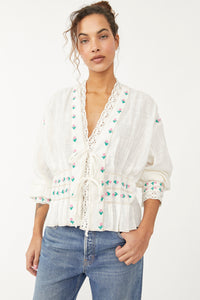 FREE PEOPLE KIZZY EMBROIDERED TOP