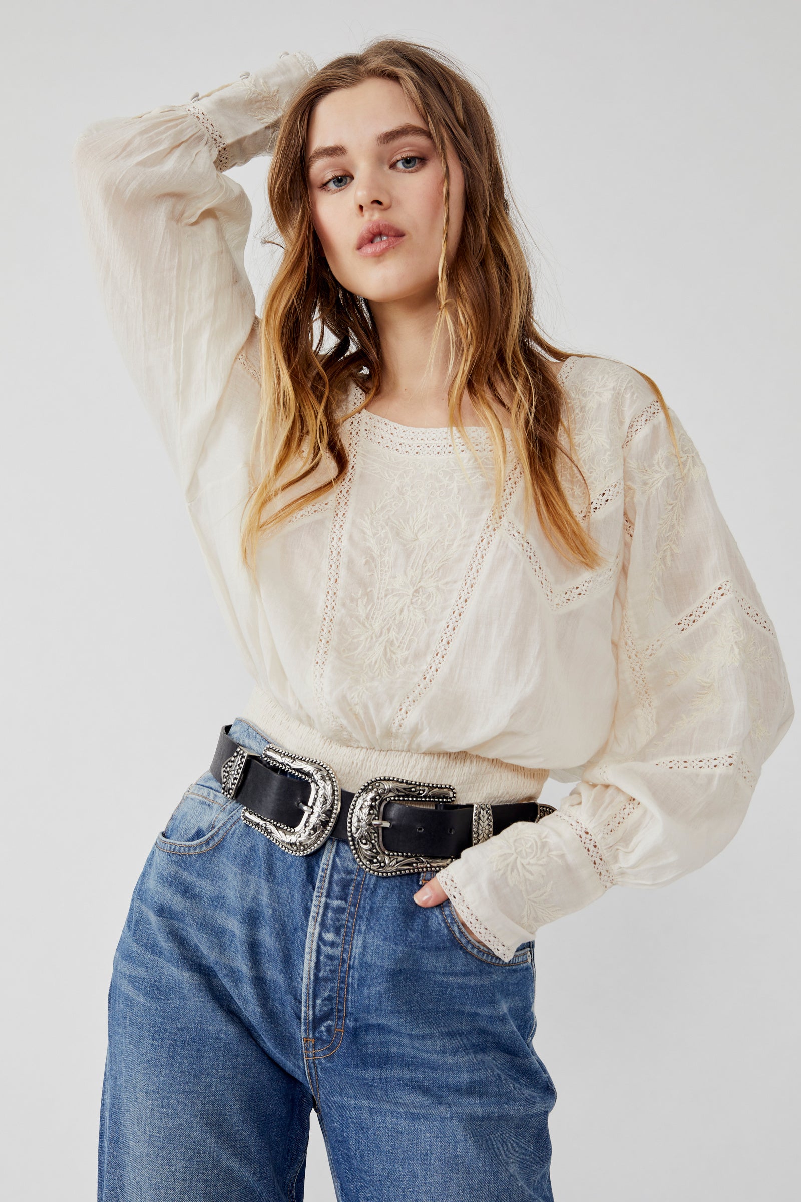 FREE PEOPLE LUCKY ME LACE TOP – Elaine Dickinson