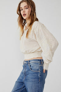 FREE PEOPLE LUCKY ME LACE TOP