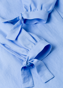 RIANI VISTA BLUE 100 % LINEN DRESS