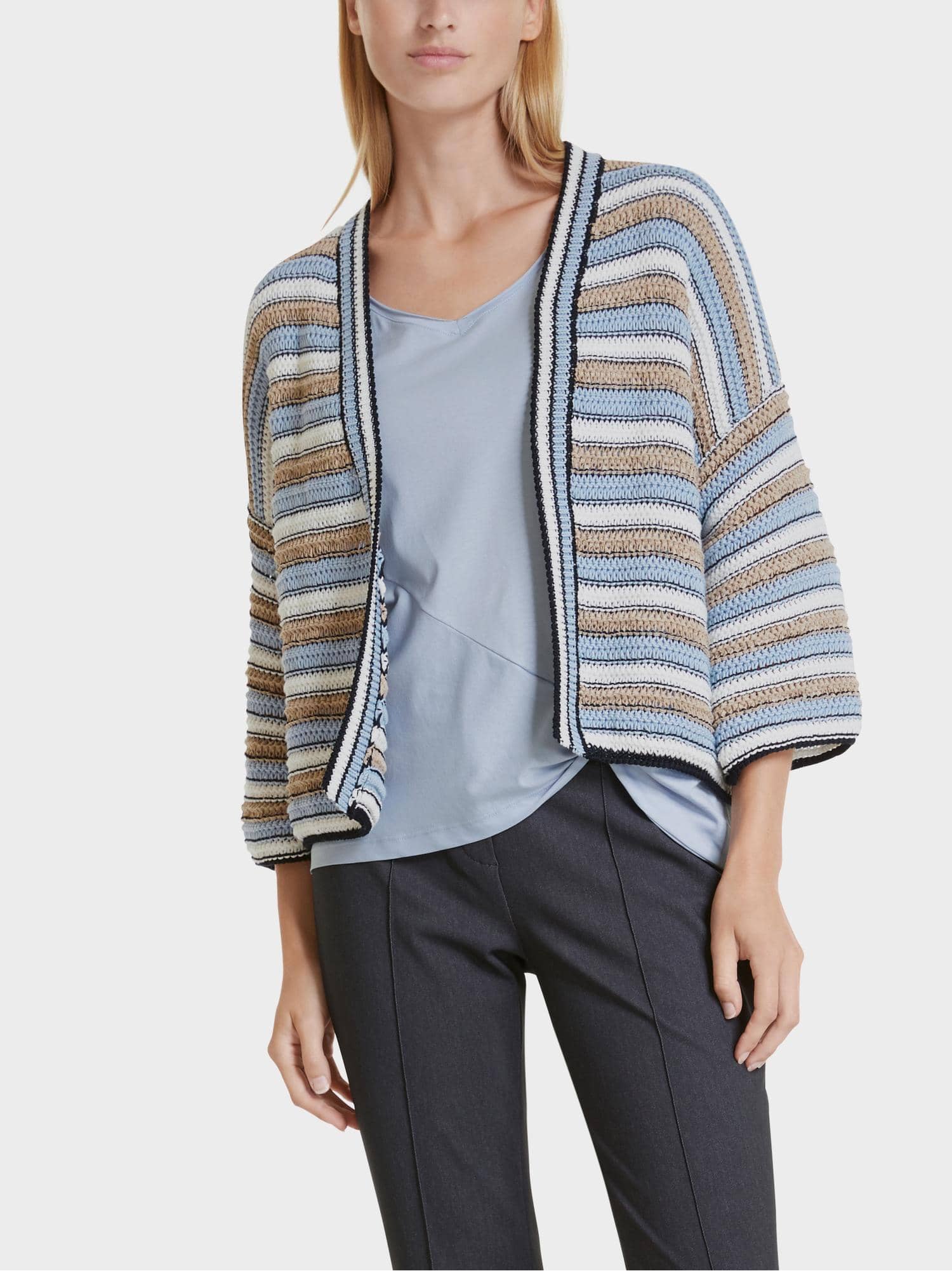 MARC CAIN STRIPED KNIT JACKET