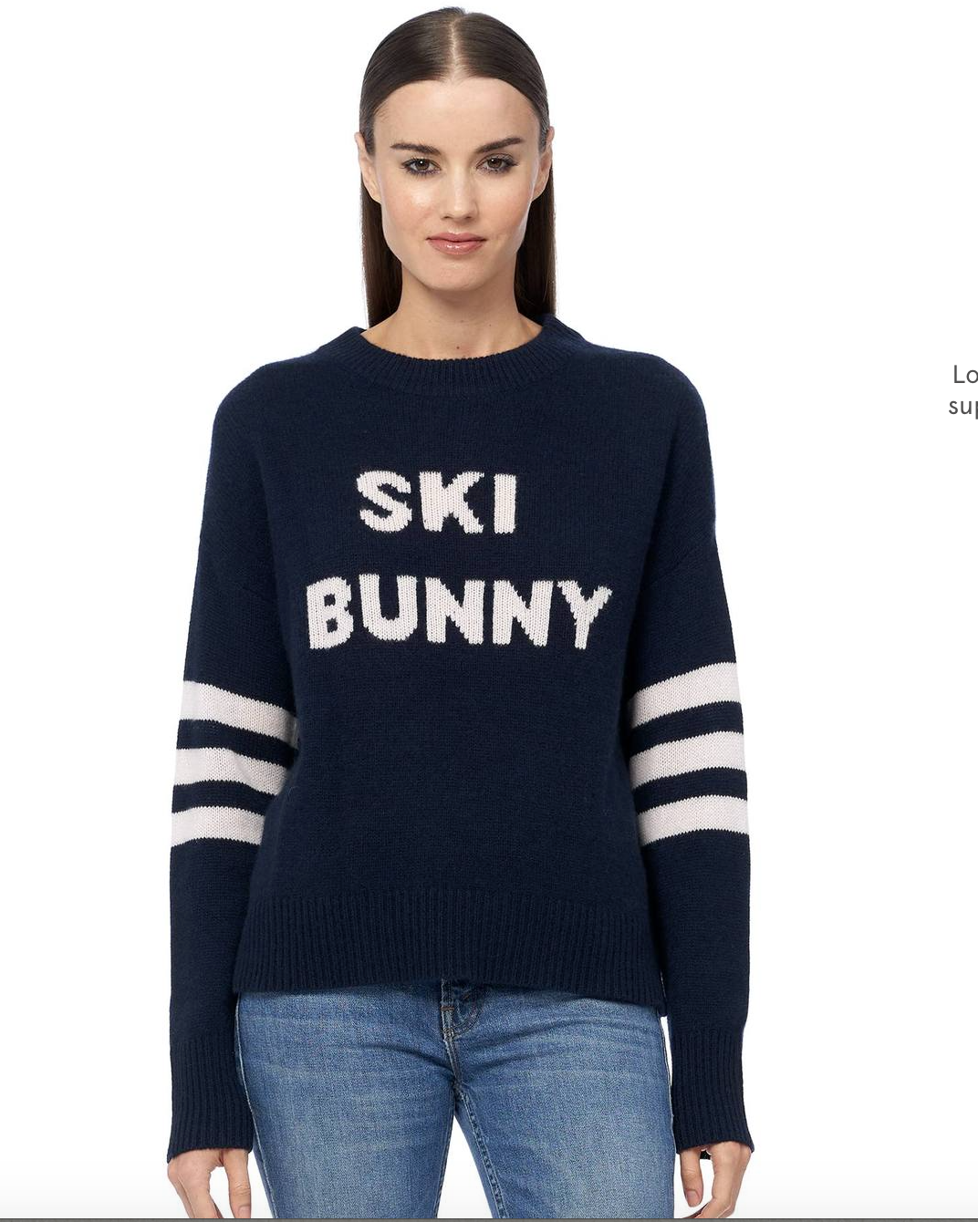 360 CASHMERE SKI BUNNY CREWNECK CASHMERE SWEATER Elaine Dickinson