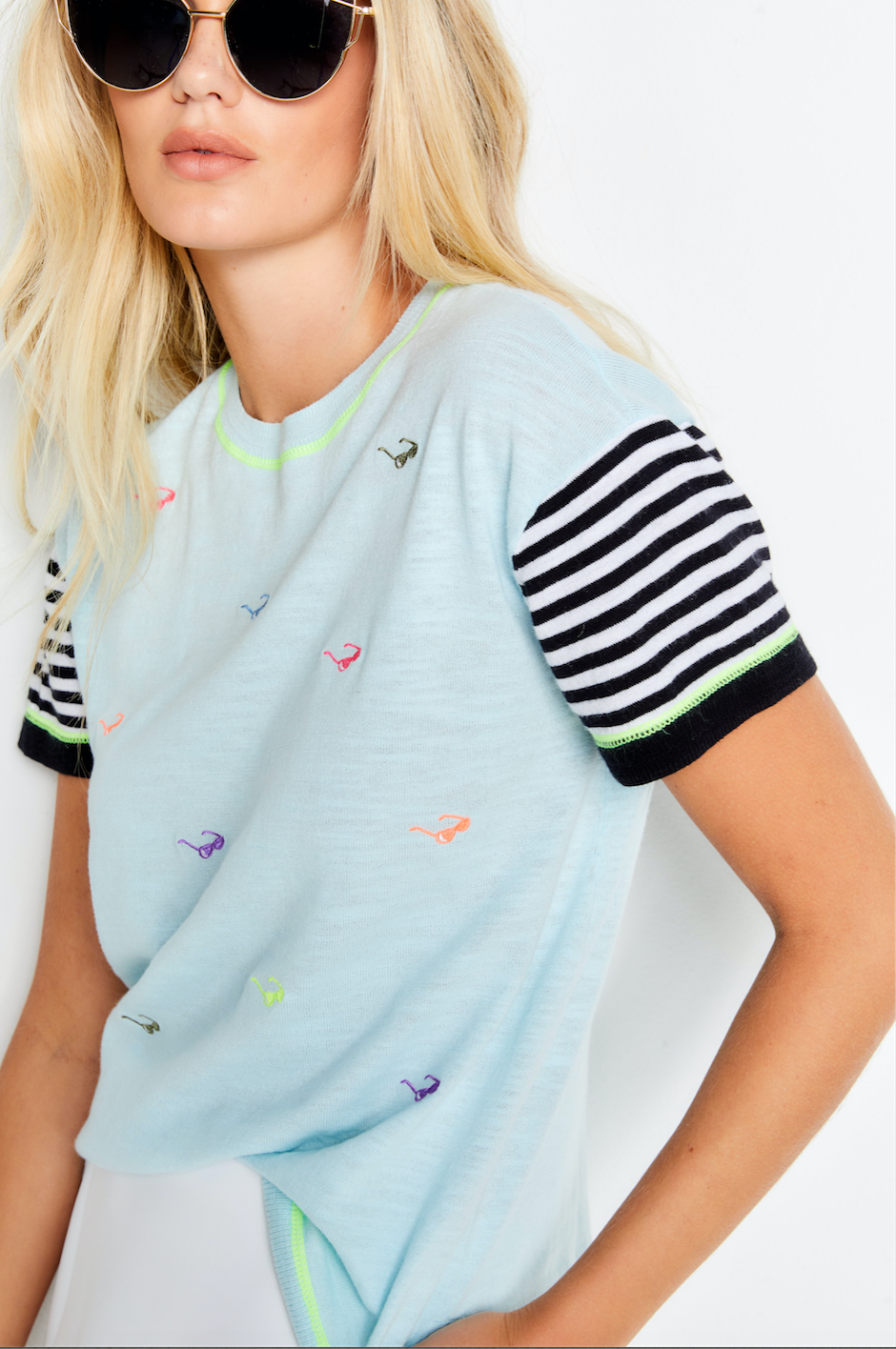 LISA TODD NO SHADE TEE IN SALTWATER