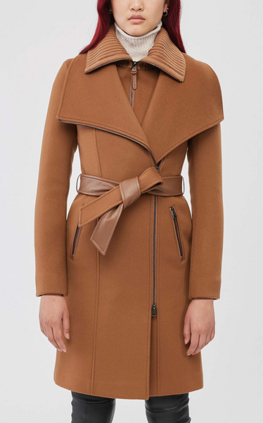 MACKAGE NORI 2 in 1 TAILORED WOOL COAT WITH SASH BELT Elaine Dickinson