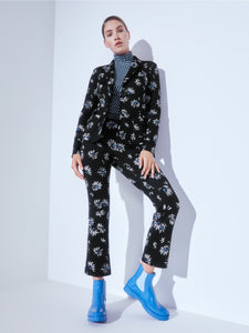 MARC CAIN SLIM FITTING PANTS WITH DAISY PATTERN