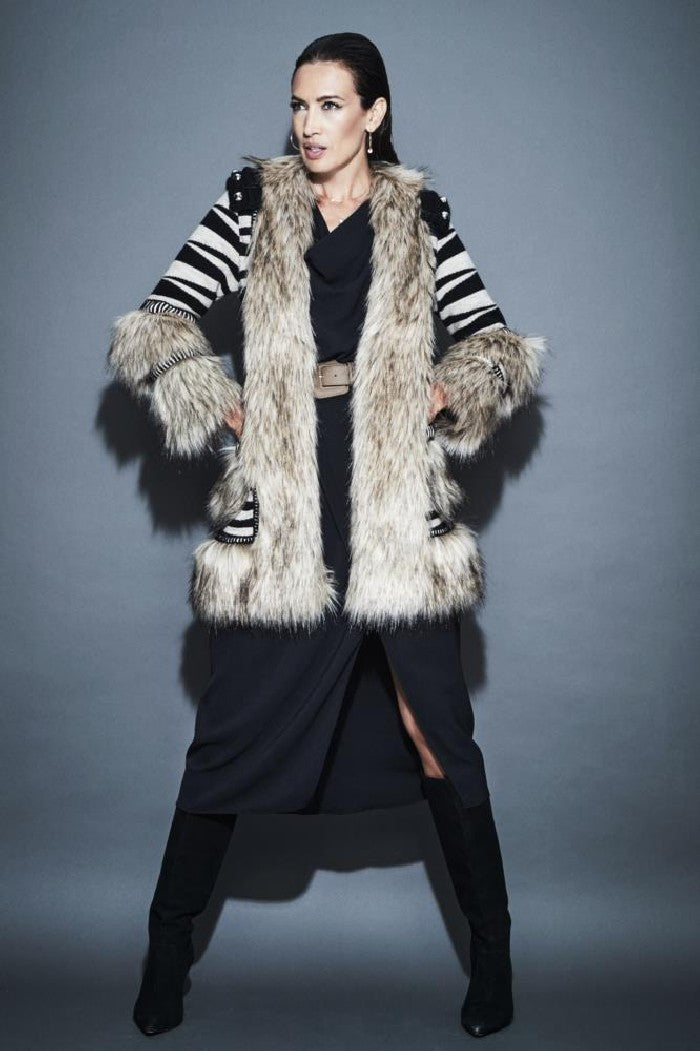 THE EXTREME COLLECTION LONG FUR-EFFECT COAT TIMOTHEE