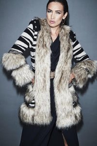 THE EXTREME COLLECTION LONG FUR-EFFECT COAT TIMOTHEE