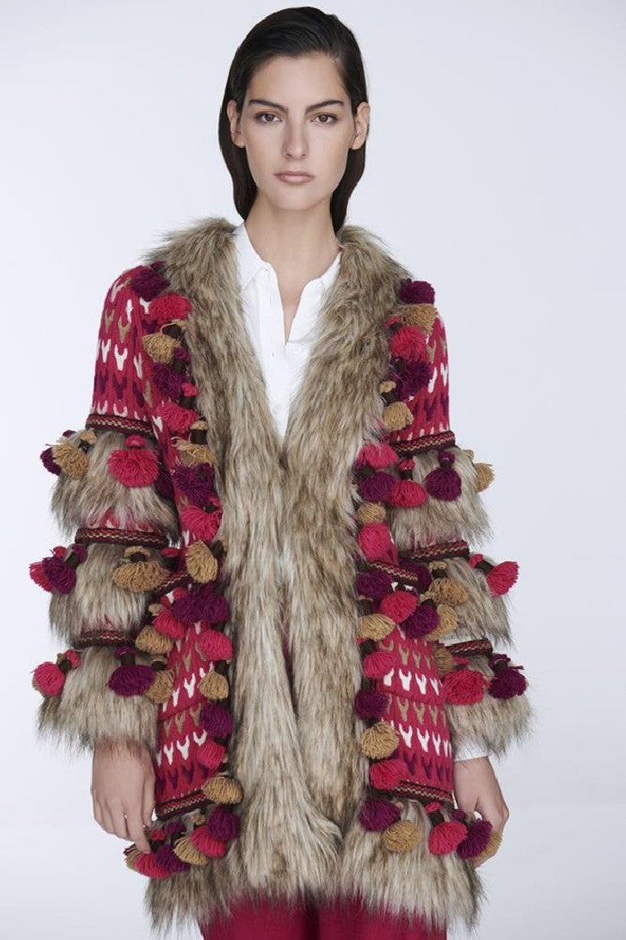 THE EXTREME COLLECTION FUSCHIA FAUX FUR GASTAAD